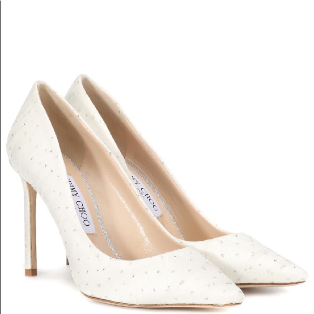 Jimmy Choo Romy 100 tulle bridal heels